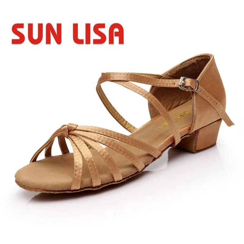 

SUN LISA Women's Lady's Girl's Kids' Children's Dancing Shoes With Square Heels Ballroom Salsa Latin Dance Shoes