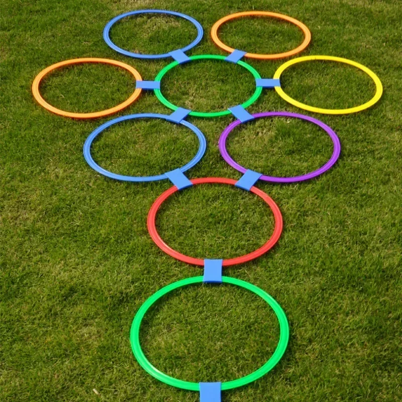 Hopscotch Jump to the Grid Children Sensory Training Equipment Outdoor Fun Game Jumping Ring Kindergarten Teaching Aid Sport Toy