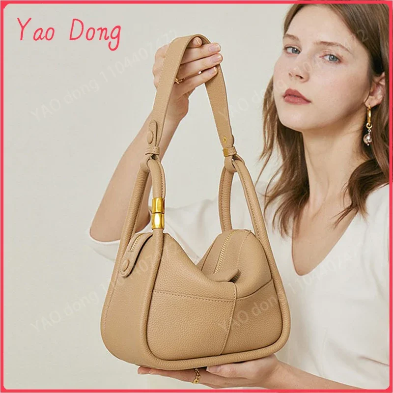 Yao dong ของแท้หนังผู้หญิง Tote กระเป๋า 2024 ใหม่ Cowhide Designer Luxury Crossbody ไหล่กระเป๋าแฟชั่นกระเป๋าถือหญิง 612