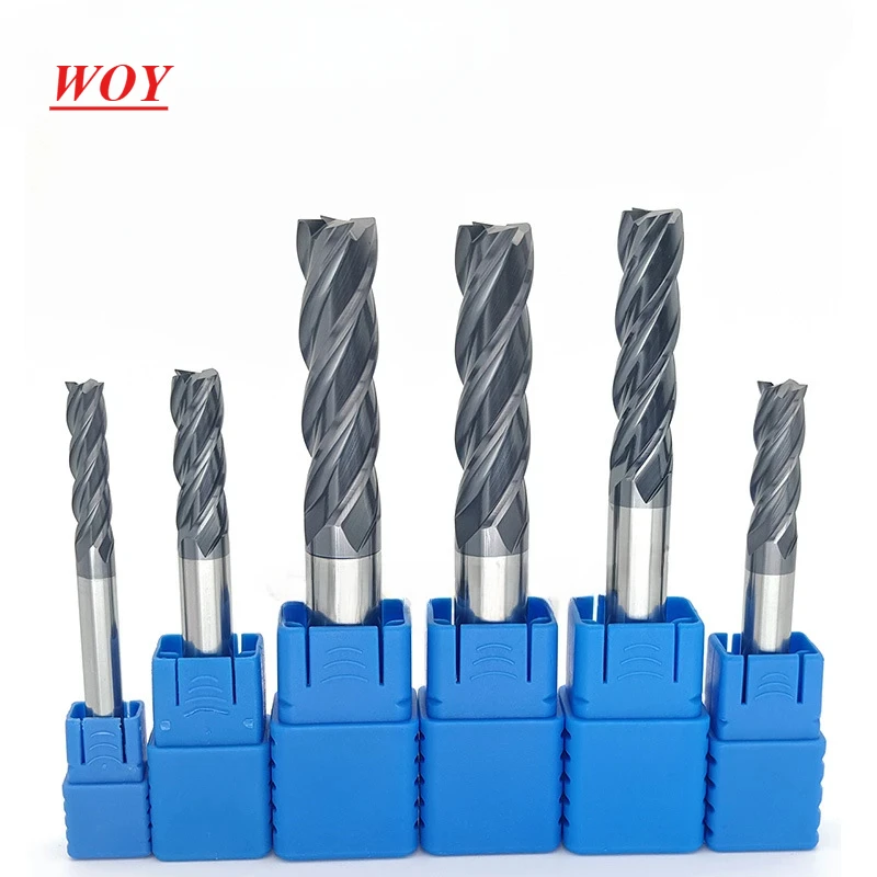 WOY Milling Cutter Alloy Coating Tungsten Steel Tool 100L/150L Hrc50 Lengthening Face Mill Endmills Top CNC  Milling Cutter