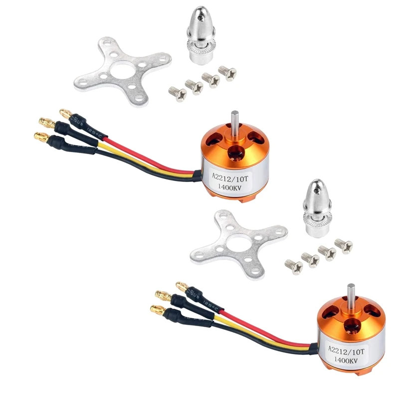 2 Pcs 2212 1400KV Brushless Outrunner Motor With Mount 10T For RC Aircraft/Kkmulticopter 4/6 Axle Quadcopter UFO Spare Parts