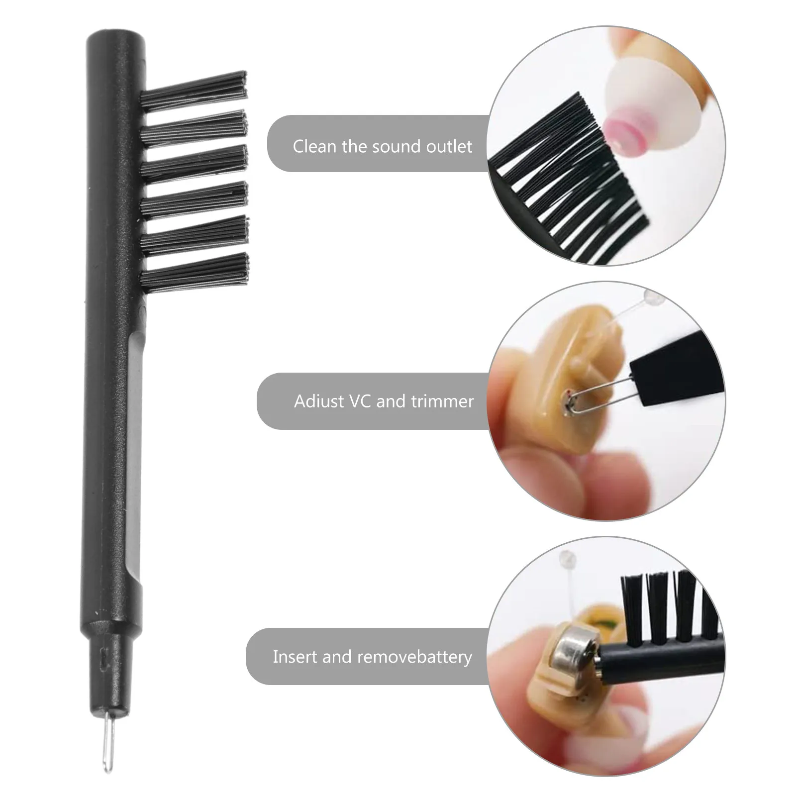1Set Hearing Aid Cleaning Set Mini Reusable Cleaning Brush with Magnet for Hearing Aids Earplugs Wax Debris Removal Daily Care view 5