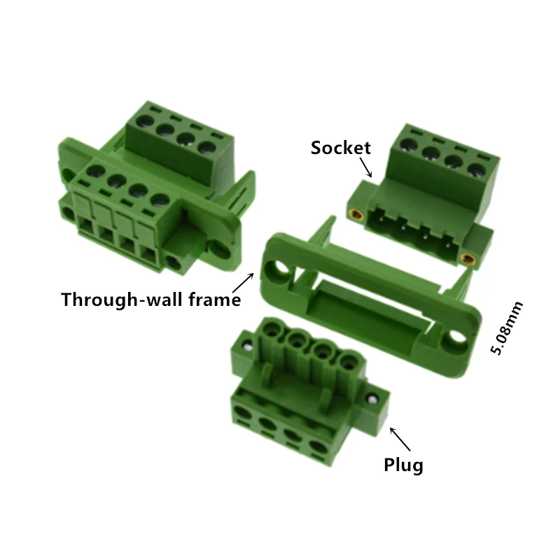 2sets Screw Free 2edgwc-5.08 Wall Docking Spring Pressing Wire 2edgkdm Plug 2edgkdpm Socket Complete Set