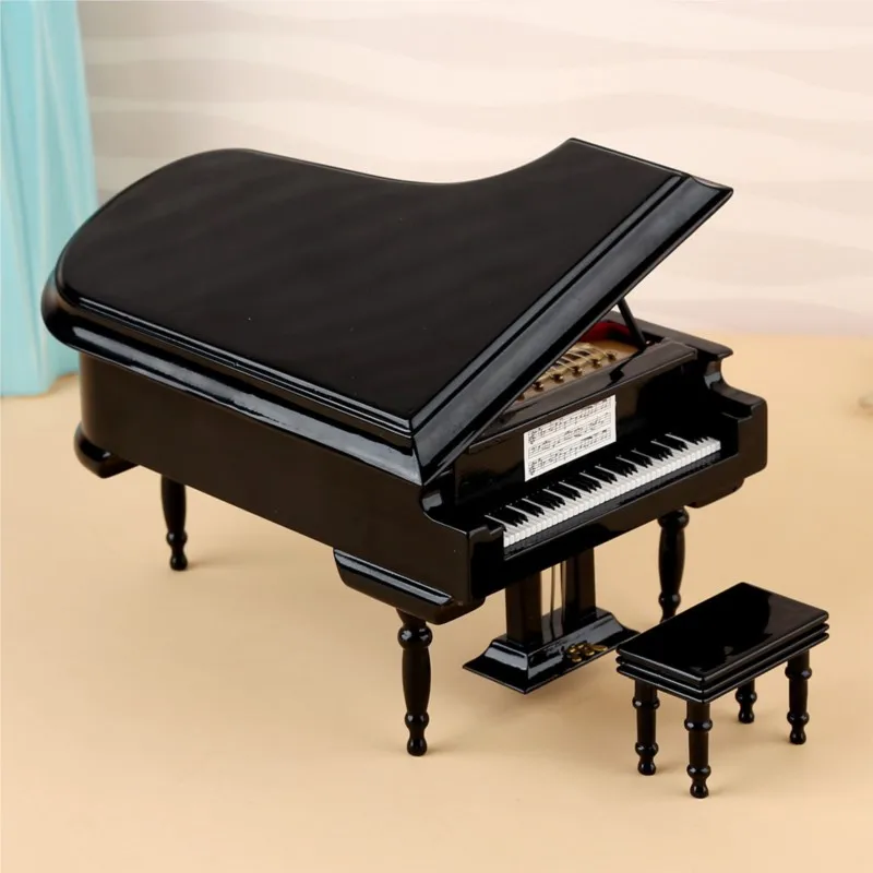 

Handmade Miniature Musical Instrument Piano Model Music Box Style Decor Ornament Household Decoration Ornament With Music ZF897