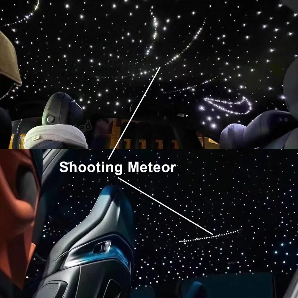 Imagem -06 - Twinkle Rgbw Fibra Óptica Estrela Luz de Teto Kit 34m de Fibra Óptica Inteligente Bluetooth App Controle de Música Tiro Efeito Meteoro 16w