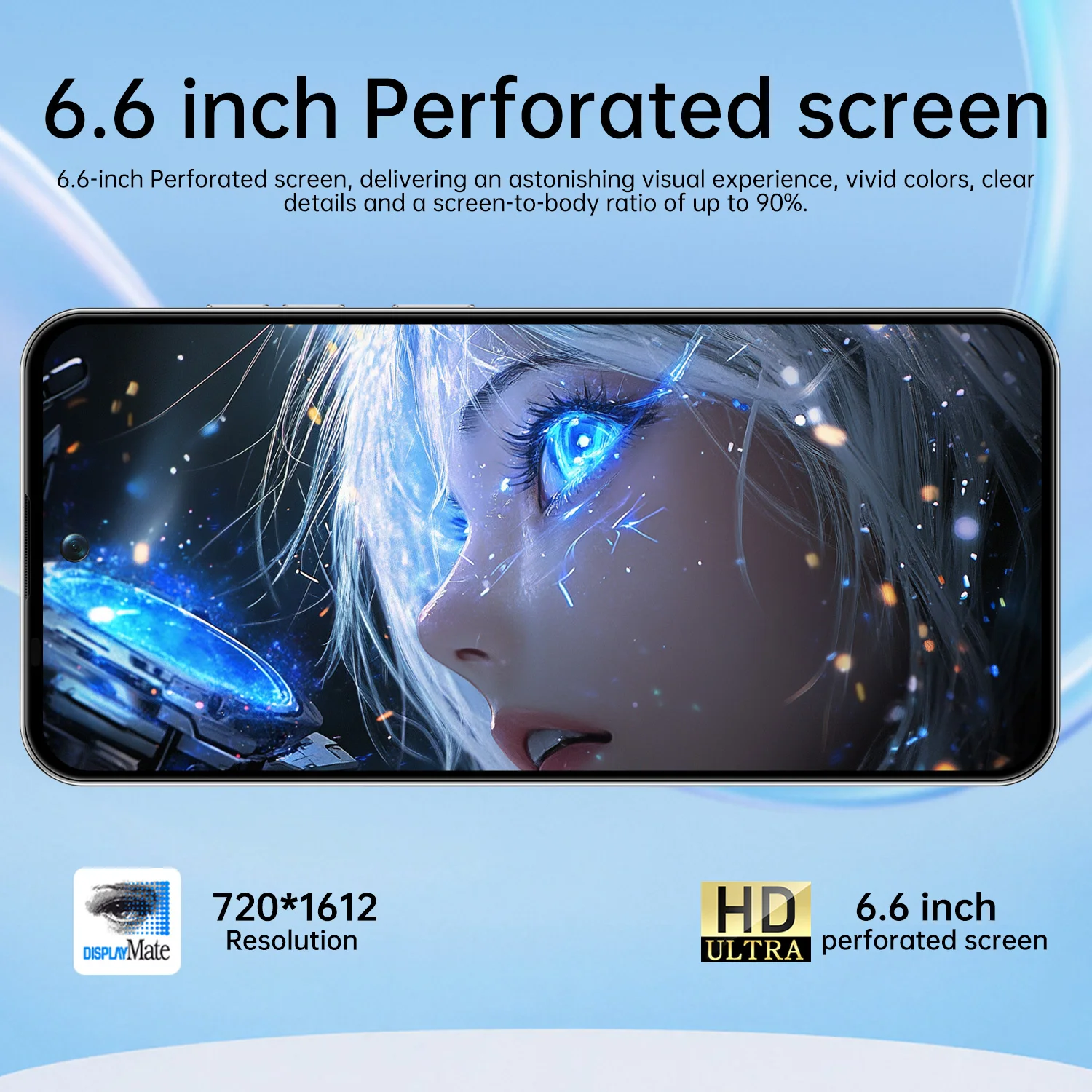 {Hot New } IVMI M8 Ultra Smartphone 6.6-inch Android 10 3GB RAM 16GB ROM Face ID 4G Network Google Play Store Phones