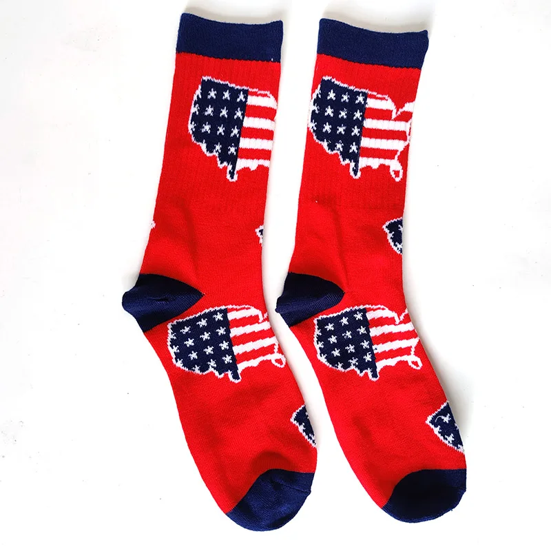 Men Socks With Statue of liberty Eagle/Map/USA Letters Pattern High quality fabric Novelty Hip Hop Trend Socks