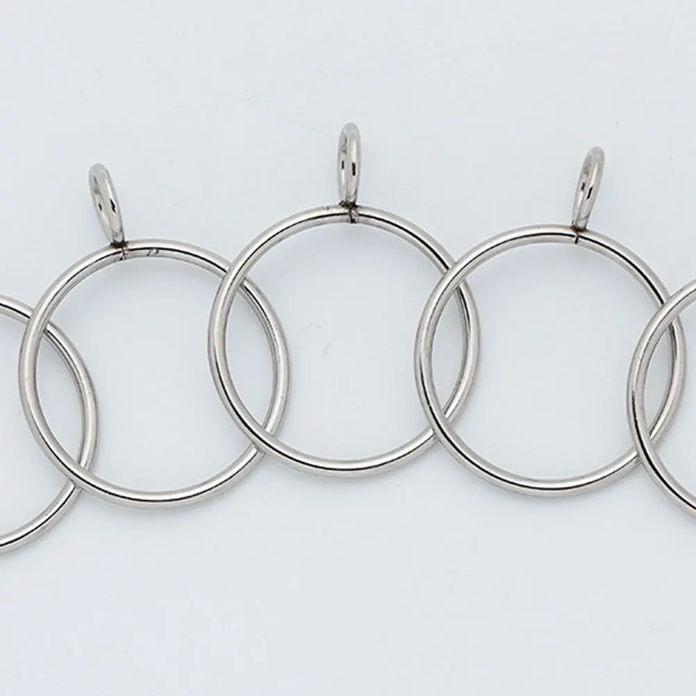 

10Pcs Stainless Steel Curtain Rings Sturdy Bathroom Shower Hanging Circles Household Drapery Rings Roman Rod Accessories