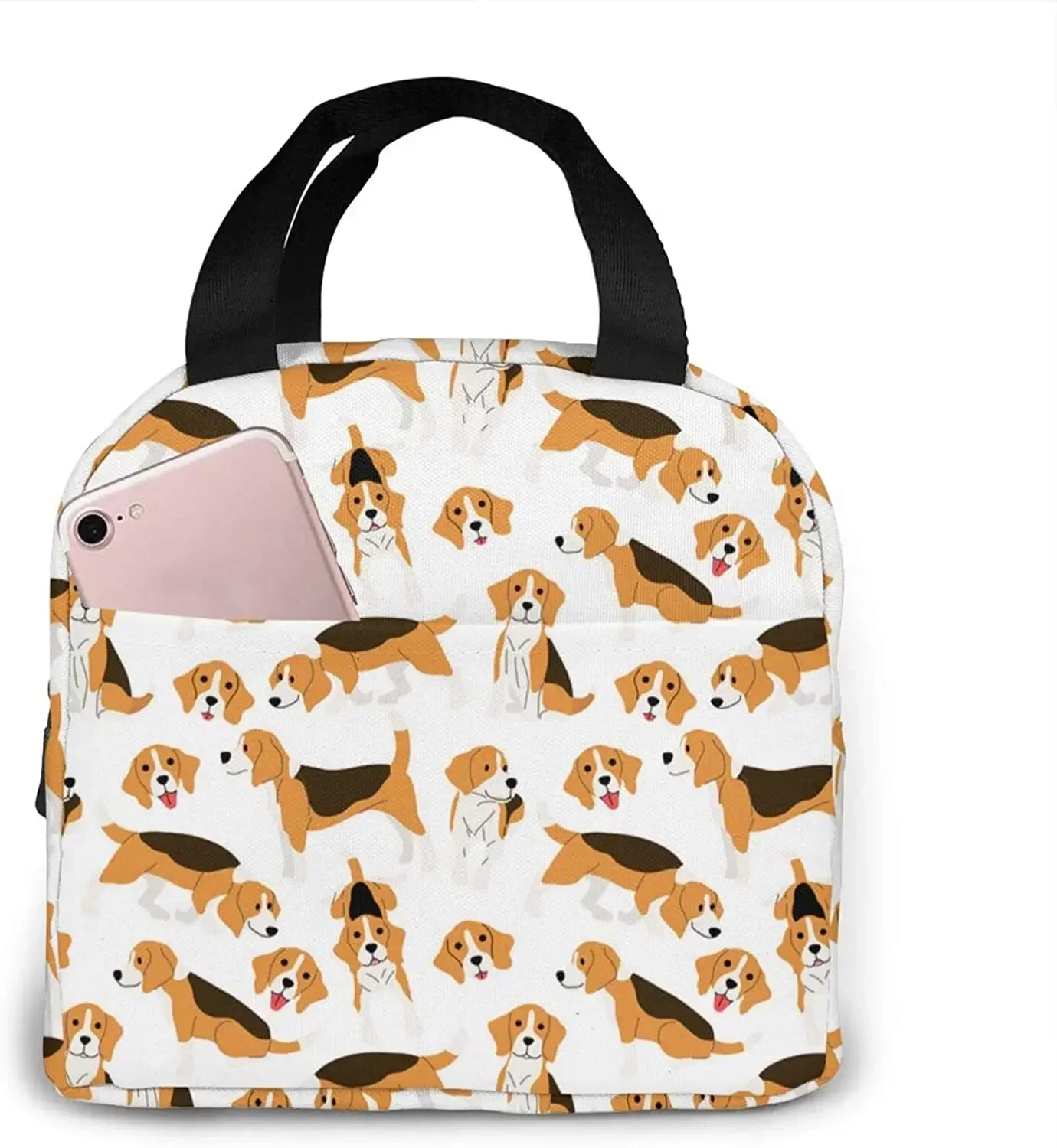 Beagle Dog Lunch Bag Insulated Water Resistant Tote Bag Reusable Lunch Box for Work Picnic Travel