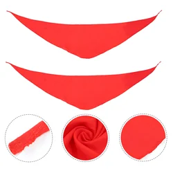 2 Pcs Red Scarf Kids Dancing Prop Fourth Edition Scarfs for Children Triangle Cloth Neck