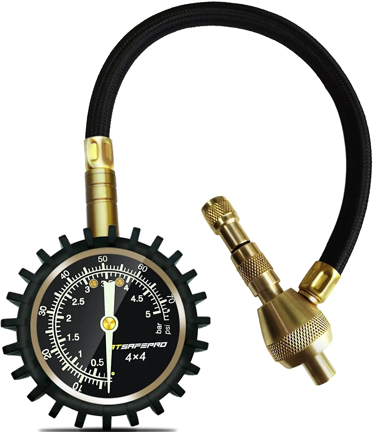 High Quality Tire Gauges With Hose Rapid Deflate Function Dial Gauge Customize Pressure Range