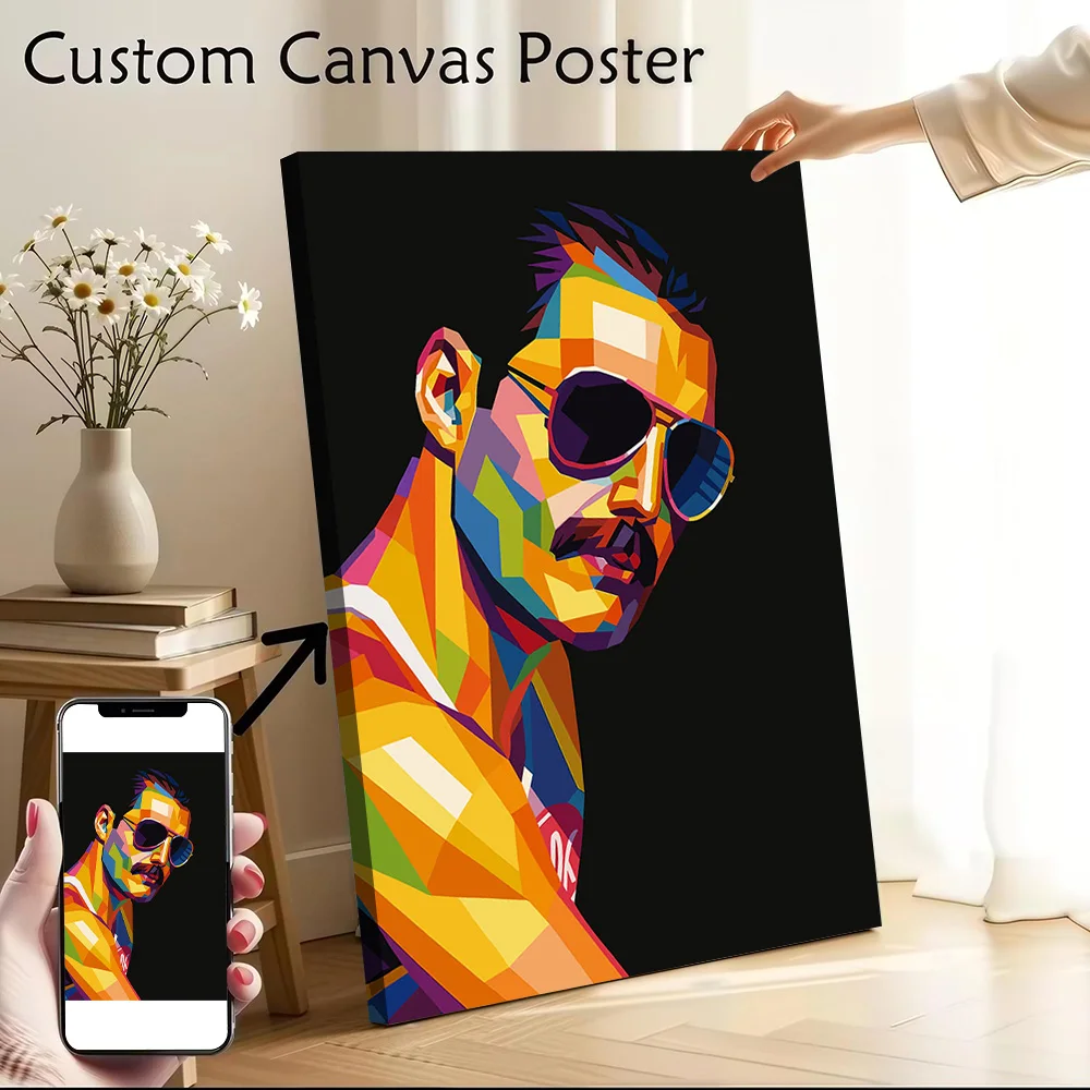 Freddie Mercury Pop Art Canvas Poster Wall Art Customizable High Quality Printed Picture for Living Room Decorations Wand Deko