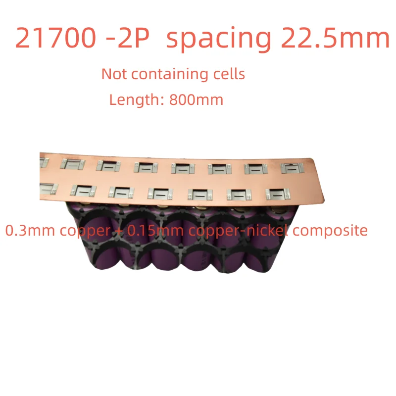 

21700 2P Battery Copper-nickel Connector Conductive 22.5MM Copper Nut Custom 800mm Fast Delivery 0.3MM 3PCS 22.5mm Misaligned