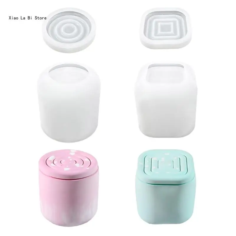 

Silicone Jewelry Box Molds Epoxy Resin Mould Storage Container Mold for Jar XXFD