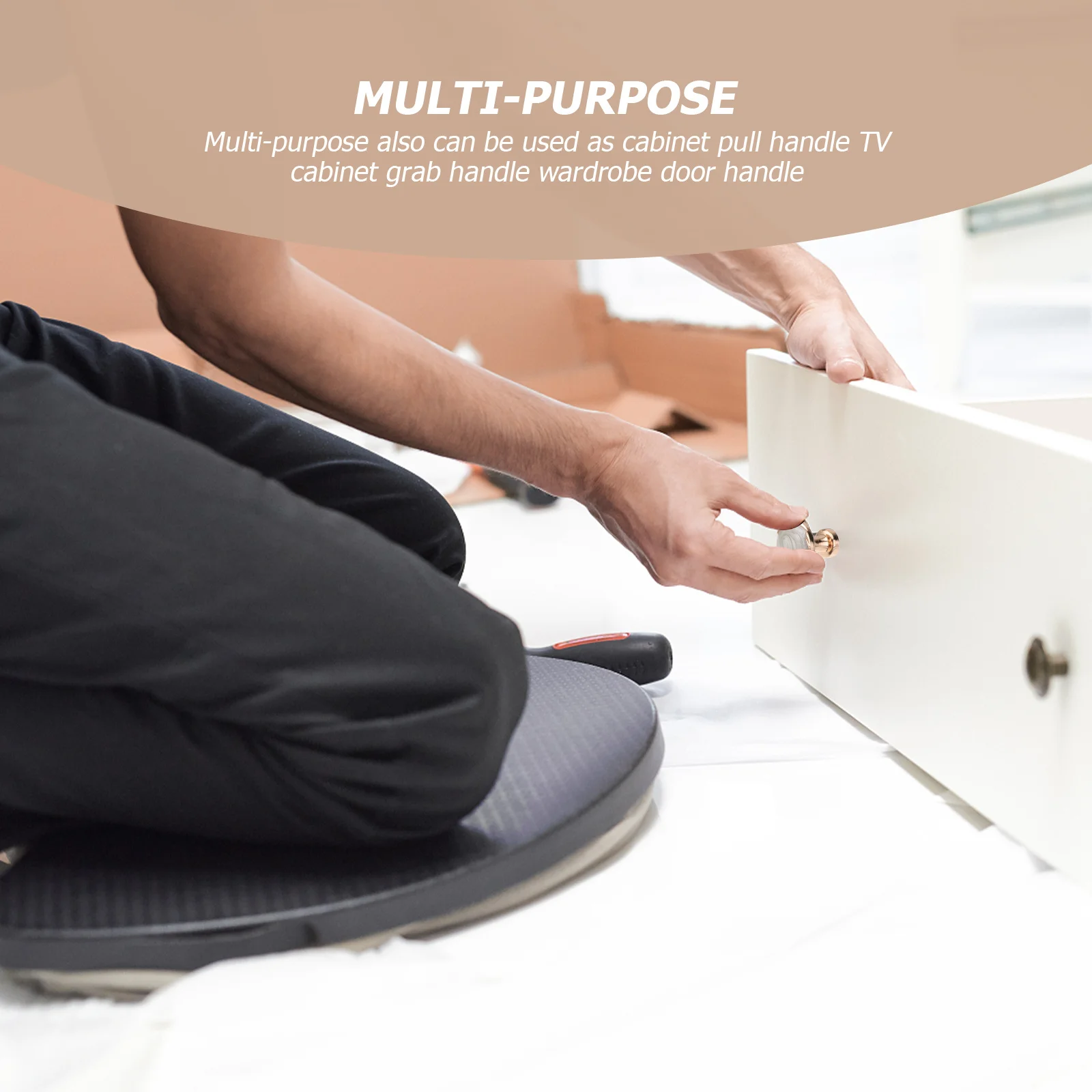 

4pcs Round Ceramic Cabinet Handle 6510 Single Hole European Style Pull For Wardrobe Drawer Furniture Bathroom Office Ktv