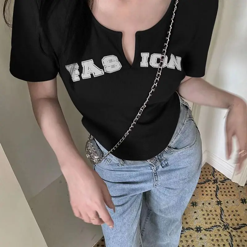 

Short Sleeve T-Shirts Womens Harajuku Comfortable Breathable Cotton Oversized Retro Y2K Aesthetic Graphic Printed Gothic