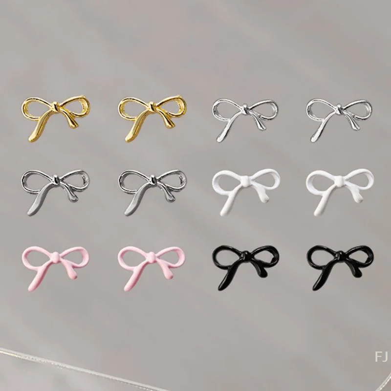 [YU] Nail Art Charms Legering Vlinderdas Goud Zilver Nail Art Accessoires Strik Nagelsteentjes Decoratie DIY Manicure Salon Gift