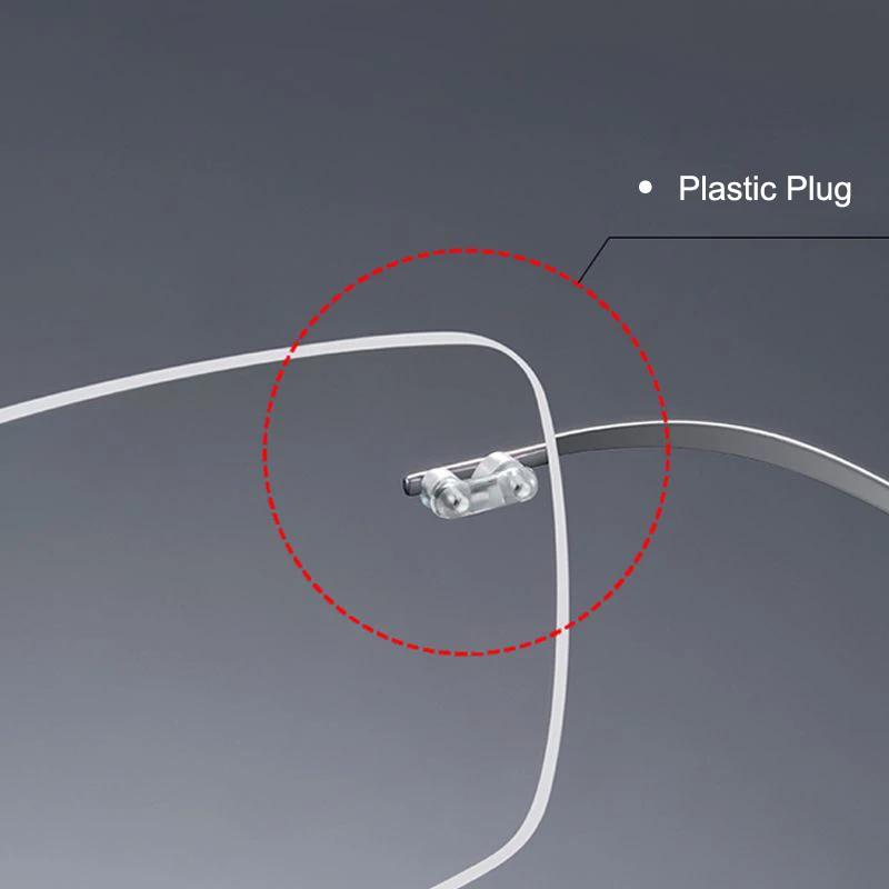 1.5mm Size Rimless Glasses Plastic Plug Inserts, Temple to Lens Connecting Bushings for Rimless Eyewear Repair