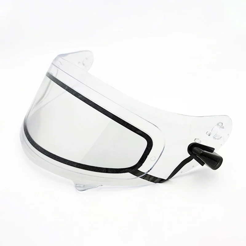 Visera calefactora eléctrica para casco de motocicleta, lentes largas ultraligeras antiniebla para casco, película de parche, lentes antiniebla para