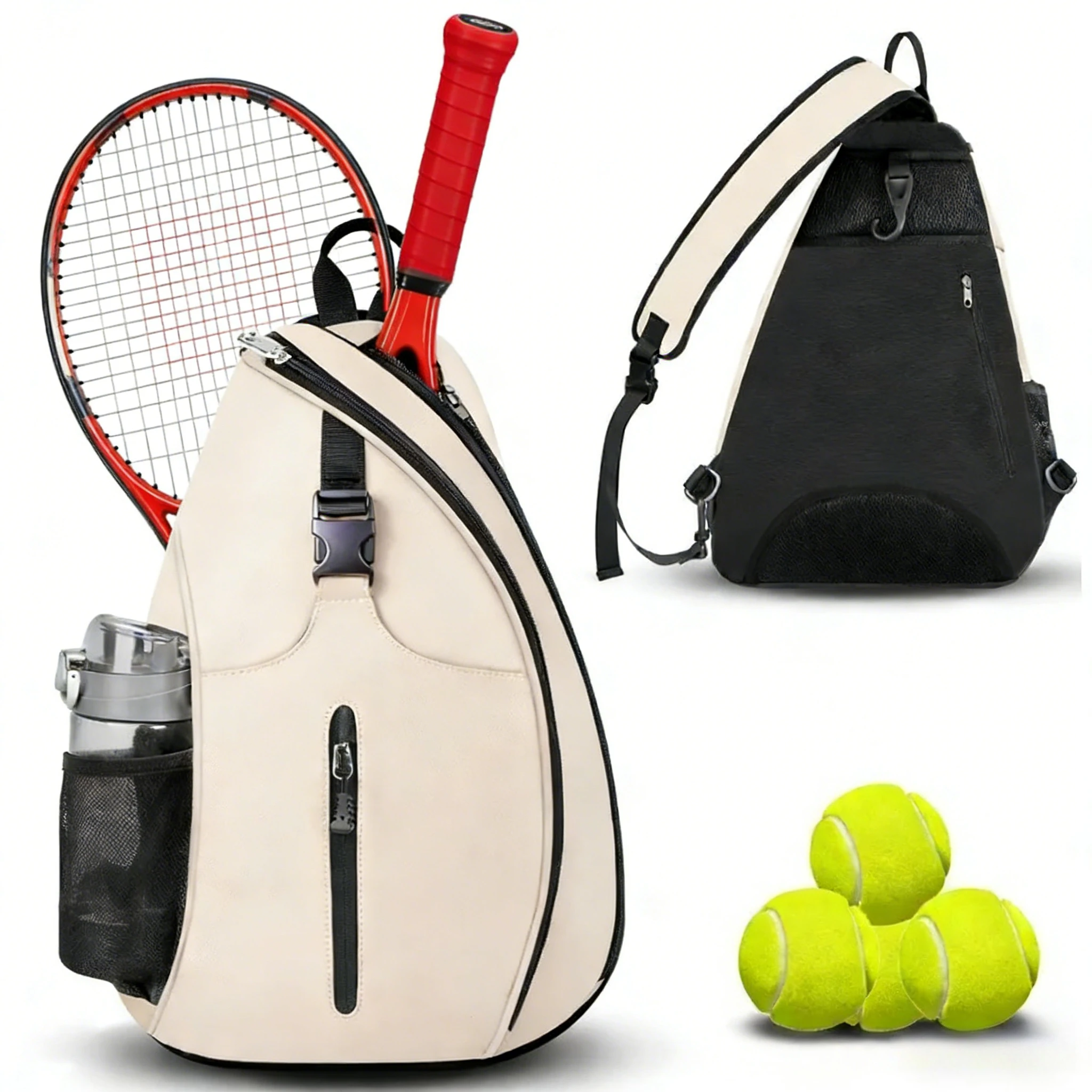 

Теннисная сумка, рюкзак через плечо, водонепроницаемый для мужчин и женщин, совместимый с ракетками для пиклбола, бадминтона, прочный
