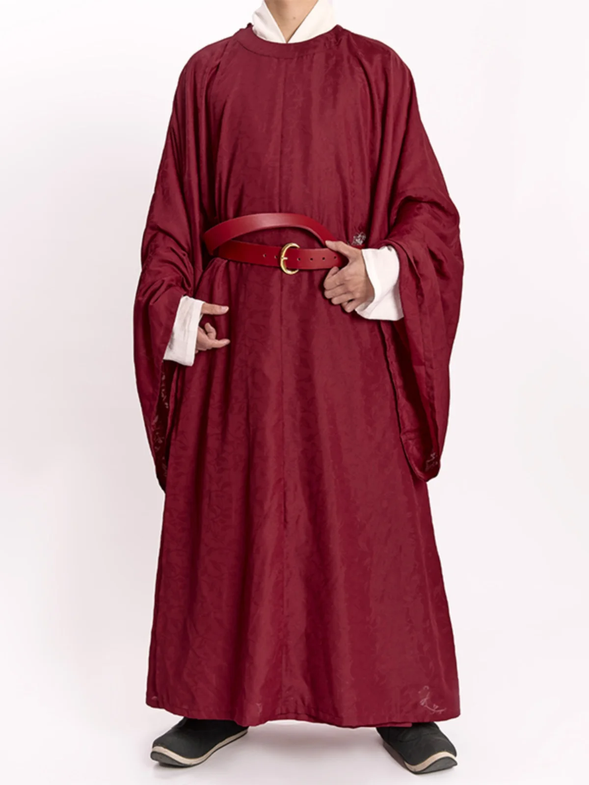 

Sung Dynas Sle Hanfu round Ne Robe Single Pleat Straight Sve Floral Patterned Silk Cloth Casual Wear for Teens