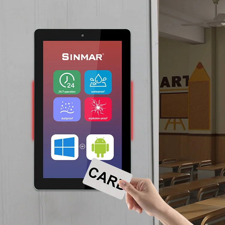 Wall-mounted classroom booking tablet nfc RFID hospital gym tablet touchscreen poe panel touchscreen tablet with RFID reader