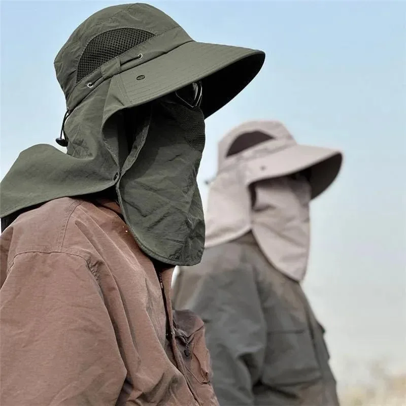 

Summer sun protection and shading hat for men, suitable for outdoor hiking face and neck protection, large brim sun hat