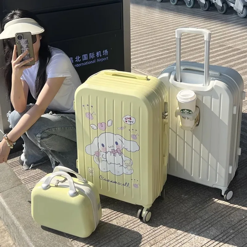 New Cinnamoroll Kuromi Anime Kawaii Sanrio Luggage Multi-Functional Trolley Box Cute My Melody Combination Case Gifts for Girls