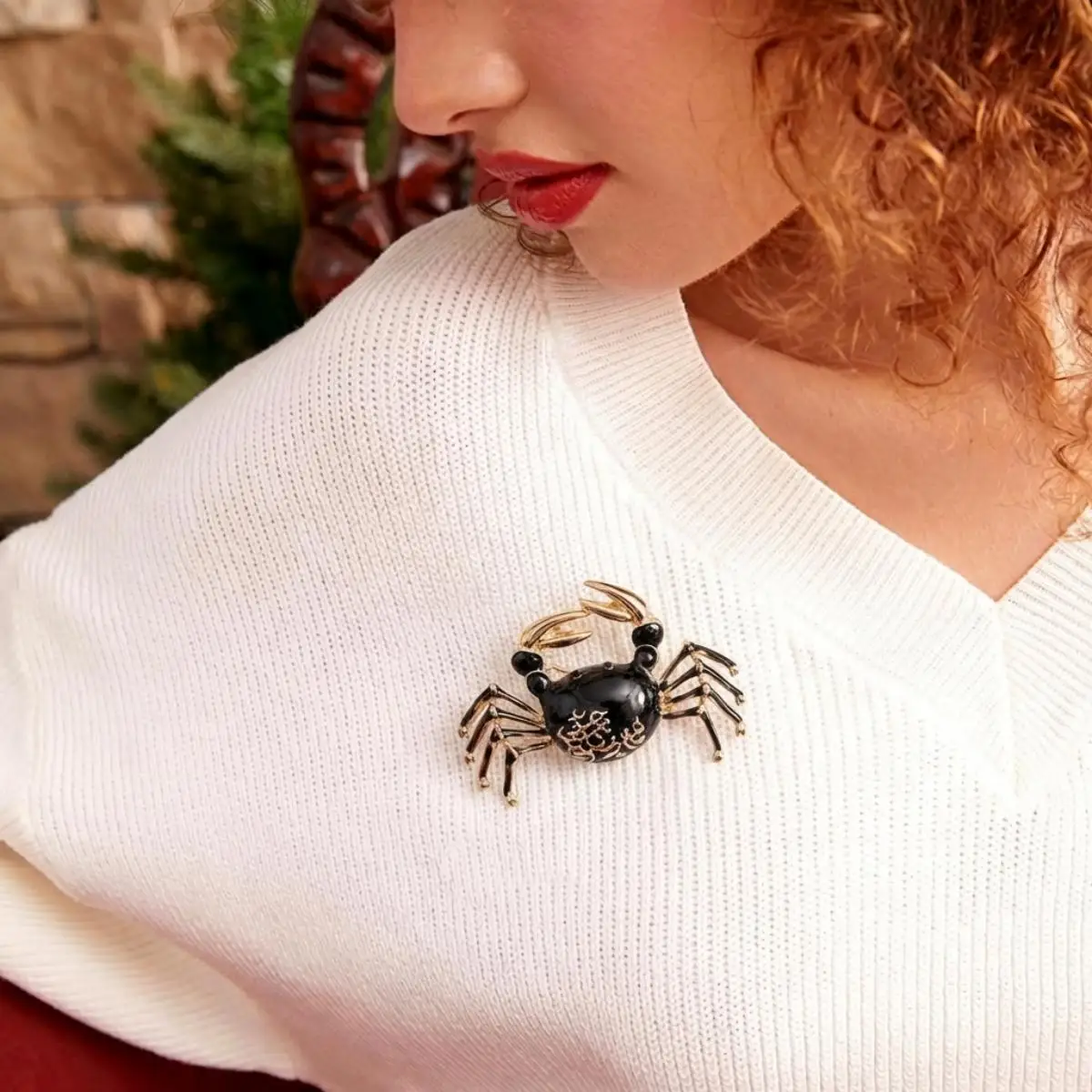 Beaut&Berry Trendy Enamel Crab Brooches for Women Unisex Animal Pins Casual Party Jewelry Accessories Gifts Decoration