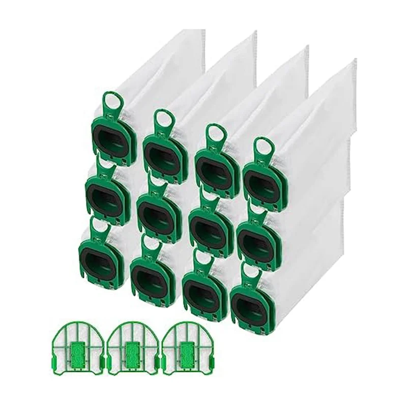 Vacuum Cleaner Bags for Vorwerk Kobold VB100 FP 100 Filter Bags with 3 Motor Protection Filters Replacement Dust Bags