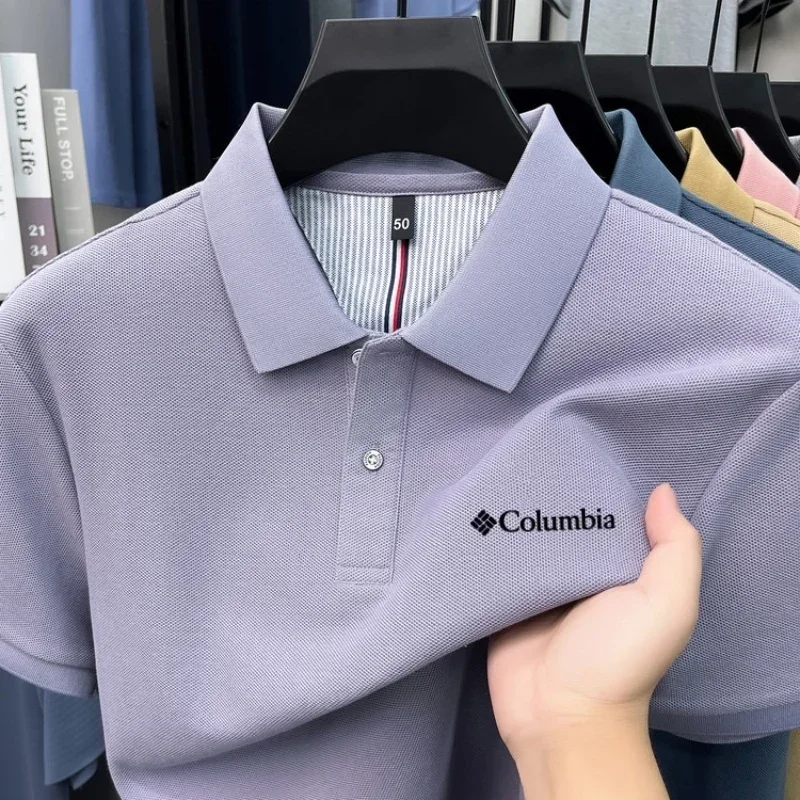 100% reine Baumwolle 2026 High-End Marken Herren Kurzarm-Poloshirt Sommer Mode Luxus Logo Besticktes Golf-Oberteil Lässiges T-Shirt – Detail 7