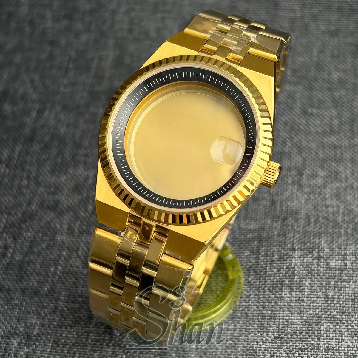 36mm & 40mm Two‑Tone Gold Watch Case + Bracelet, Sapphire Glass, Accessories for NH35A NH36 ETA2824 PT5000 Automatic Movements
