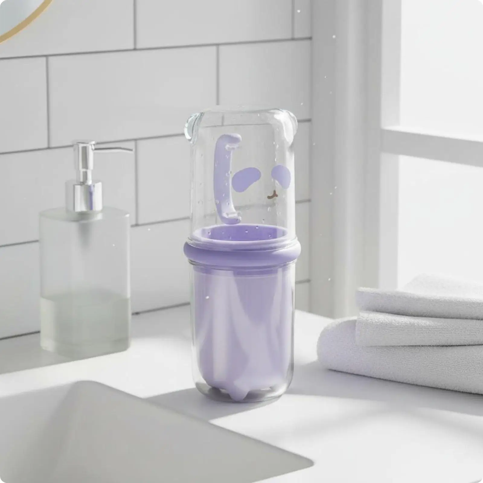 Compact Travel Toothbrush Cup with Press Close Lid Portable Rinse Cup Storage Box for Kids Adults Bathroom Organizer Kit