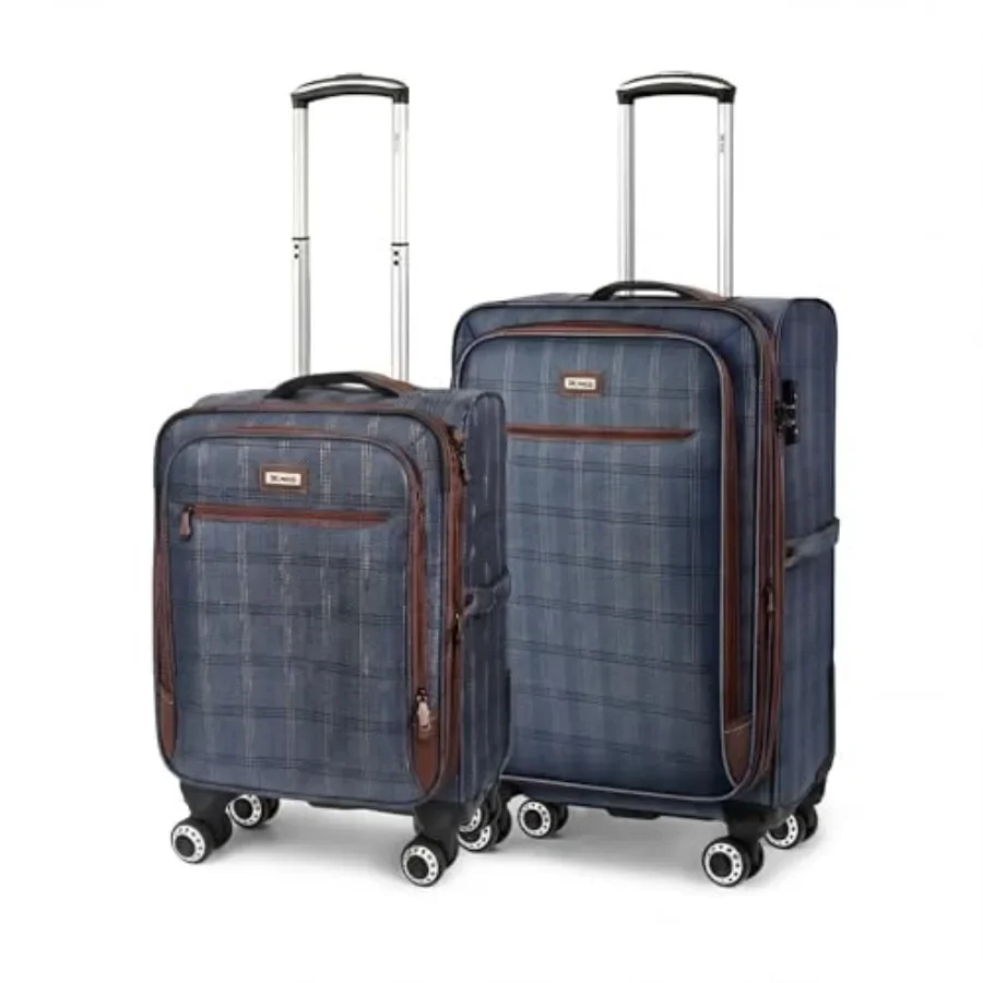 2-Piece Softside Luggage Set 20/26in for Travel, Polyester, Black, Expandable with TSA Lock
