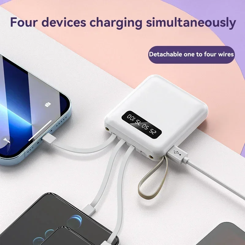 باور بانك صغير بسعة 20000 مللي أمبير في الساعة، شحن سريع، باور بانك محمول بسعة كبيرة مع كابل لبطارية آيفون وشاومي وسامسونج الخارجية #5