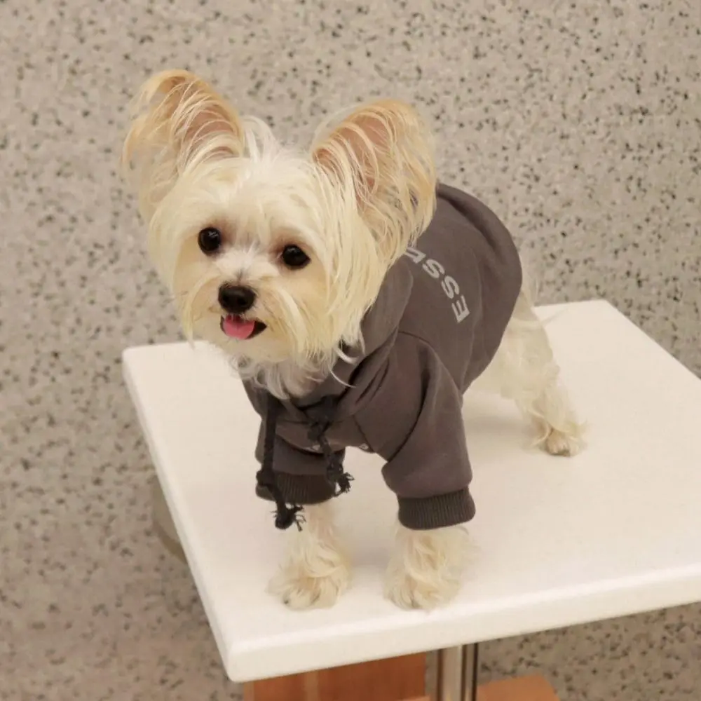 Polyester/Plush Thickened Warm Dog Sweater Soft Comfortable Dog Hoodie Sweatshirt Warm Two-legged Puppy Coat Outdoor