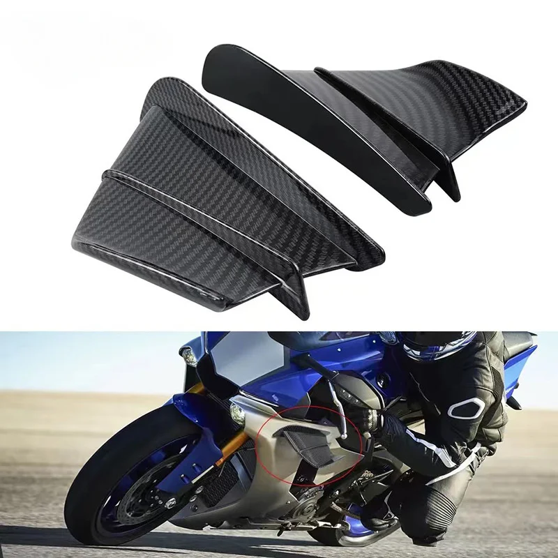 Faca de ar lateral de asa de ar fixa universal para motocicletas, asa de ar fixa universal para carros de corrida, defletor universal
