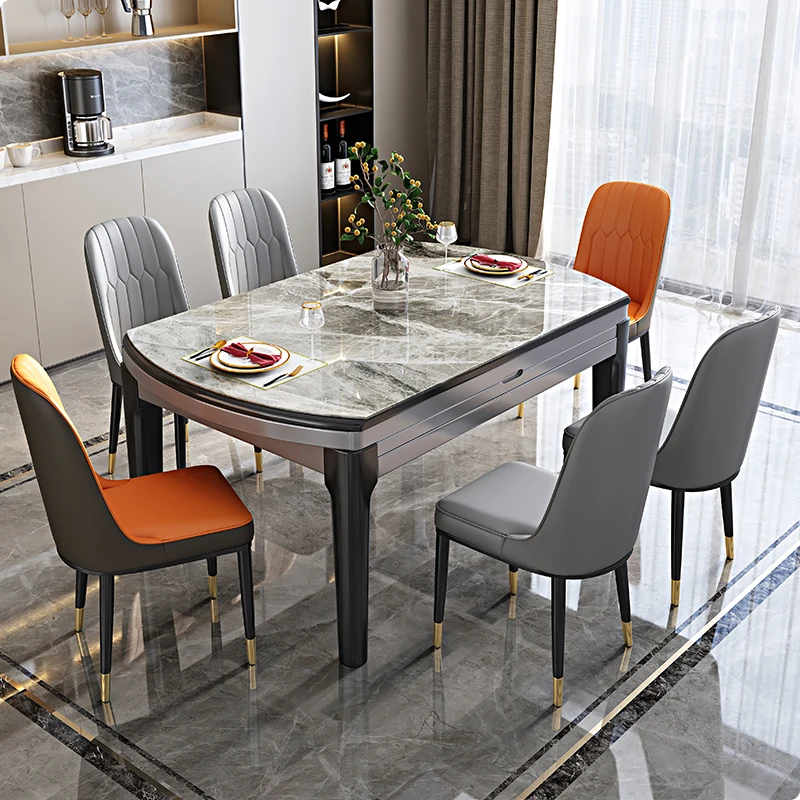 

Compact Apartment Dining Table Round Modern Salon Simple Household Dining Table Solid Wood White Organizer Mesa Home Furniture