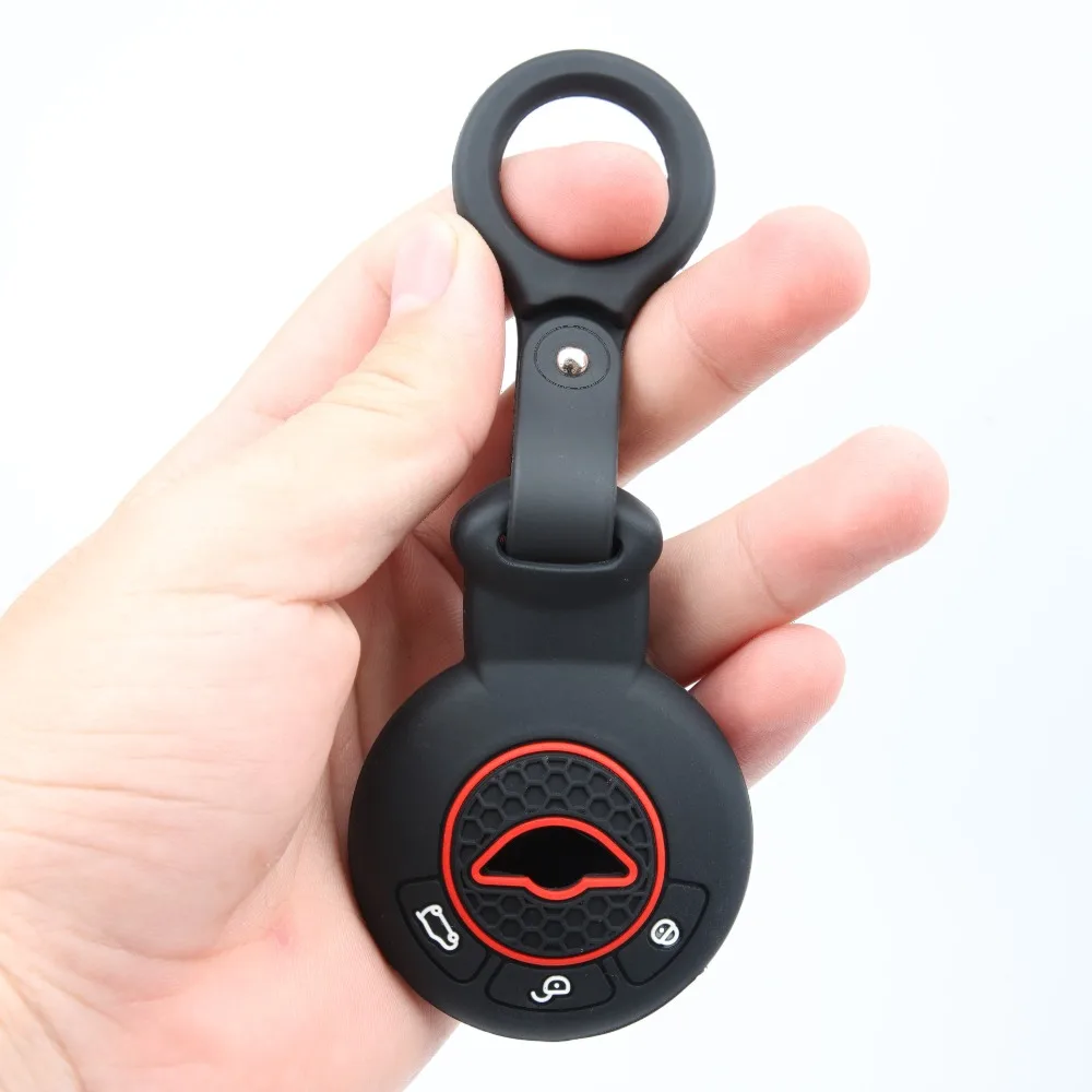 Protective Silicone Key Cover For BMW Mini Cooper Clubman Countryman Paceman Roadster R56 R57 CAS3 with finger holder