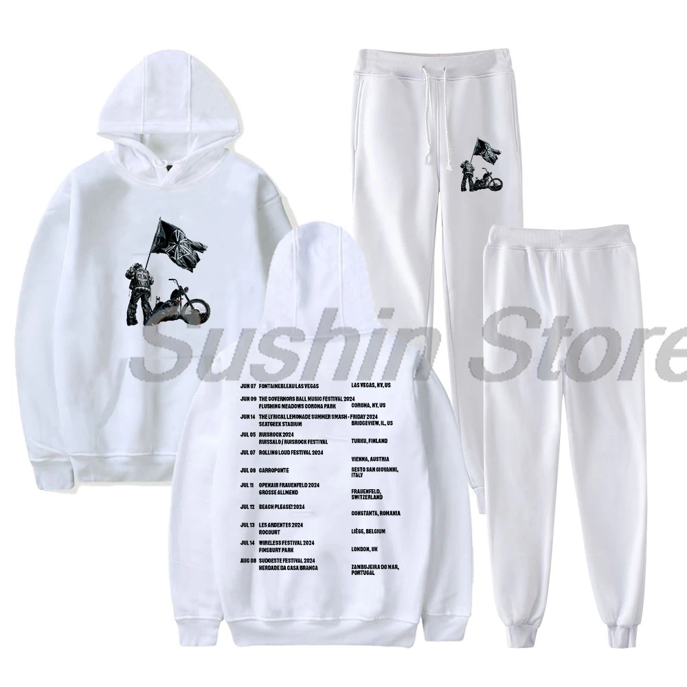 Don Toliver Hardstone Psycho Tour Pullover Hoodie Jogger Pants Two Piece Set Sweatshirts+Sweatpants Women Men's Set