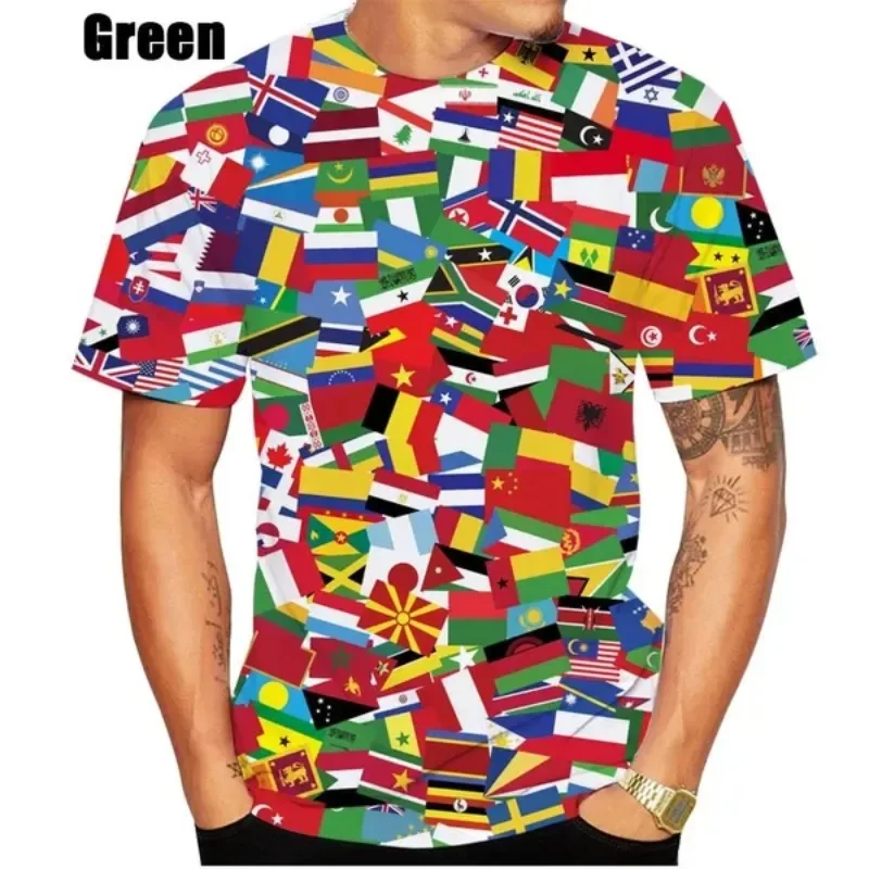 Flag Men Women Spring Summer 3D Printed Short Sleeves T Shirts Casual Cosplay Men\'s Clothing Round Neck Sport Tops S-6XL