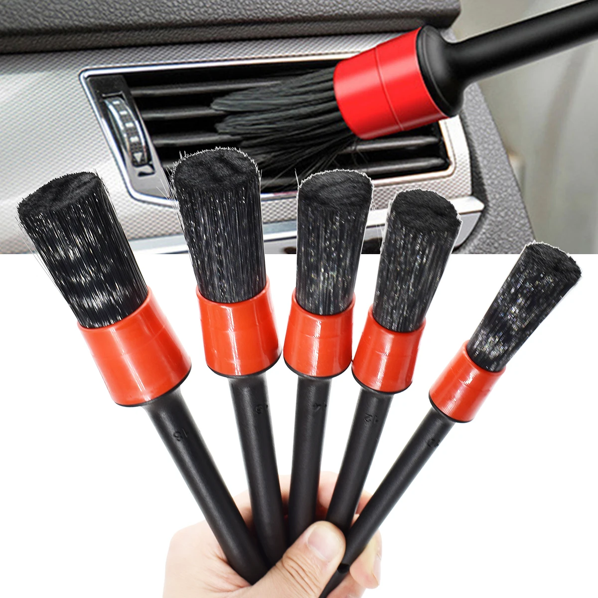 Detailing Brush Drill Brushes Tool Kit Car Tire Rim Cleaning Buffing Polishing Waxing Set Auto Air Vents Washing Towel Gloves