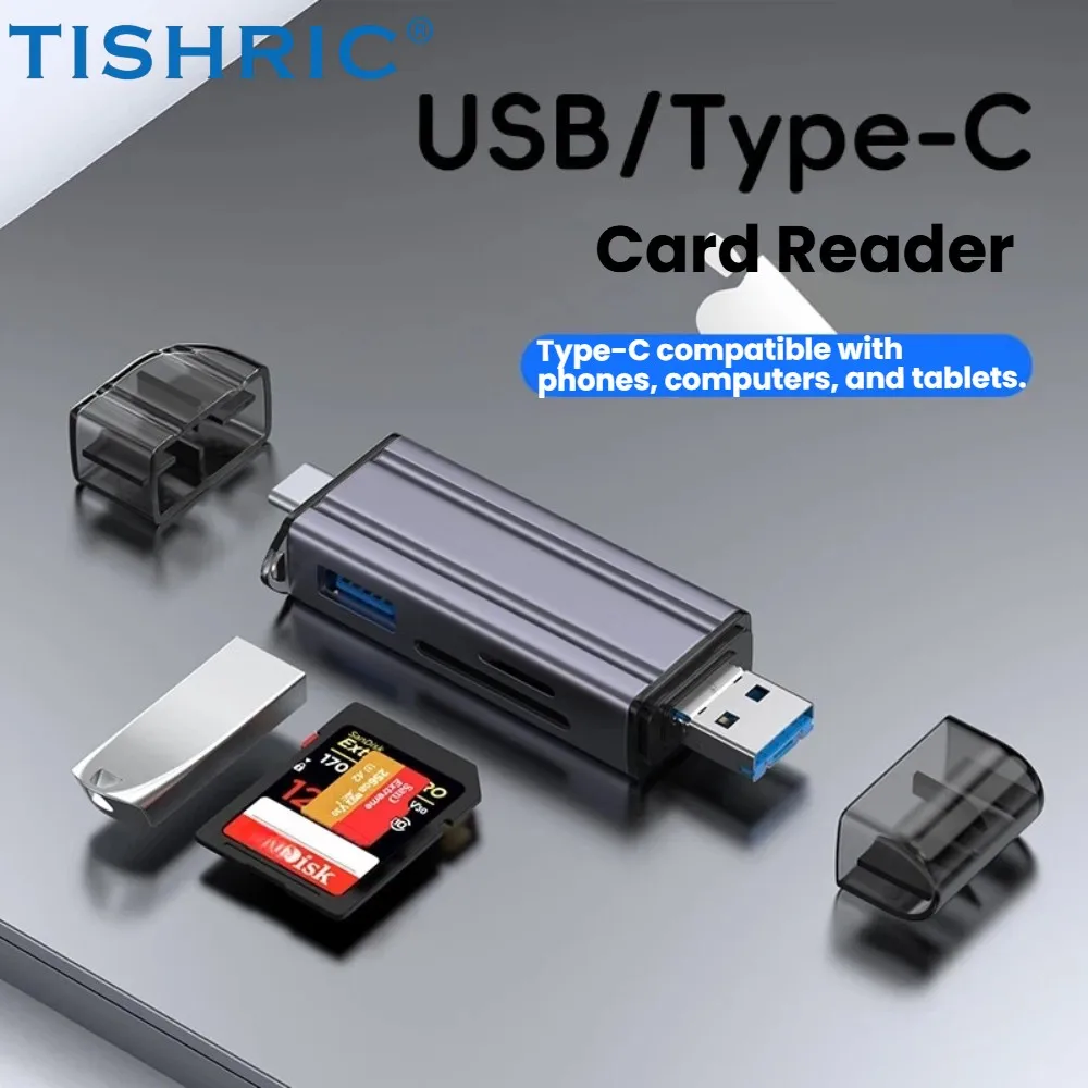 TISHRIC USB 3.0 Type C Card Reader To TF CF SD Flash Drive Memory Card Reader 3 in 1 Adapter For Laptop Computer Accessories