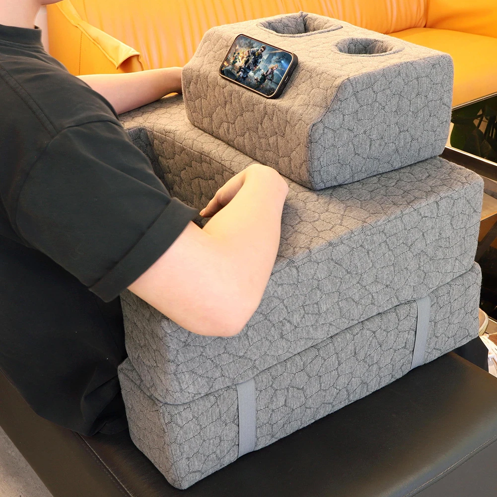 

Extra Large Laptop Lap Desk Pillow with Cup Holder Adjustable for Reading Gaming Working and More for Steam Deck/Switch Playing