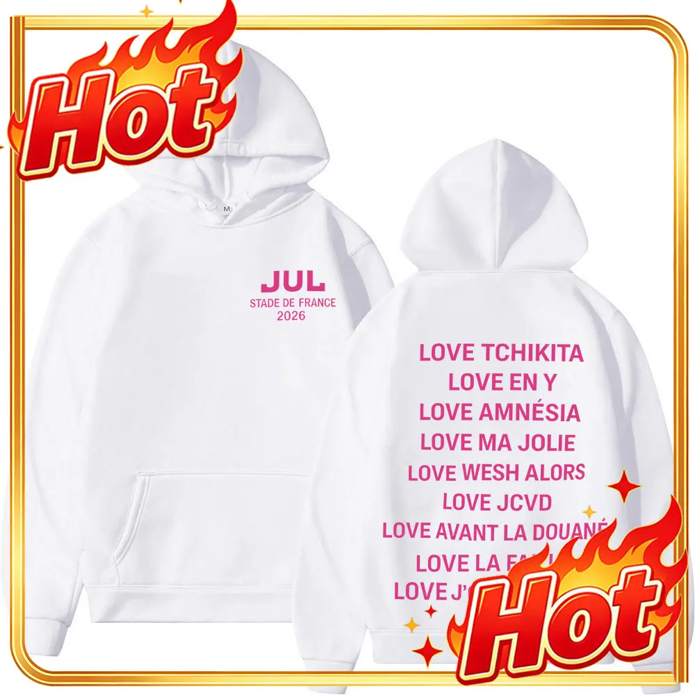 French Rapper JUL Fashion Graphics Hoodie Men Women Fashion Pullover Long Sleeves Casual Aesthetic Trendy Sweatshirts Fan Gifts