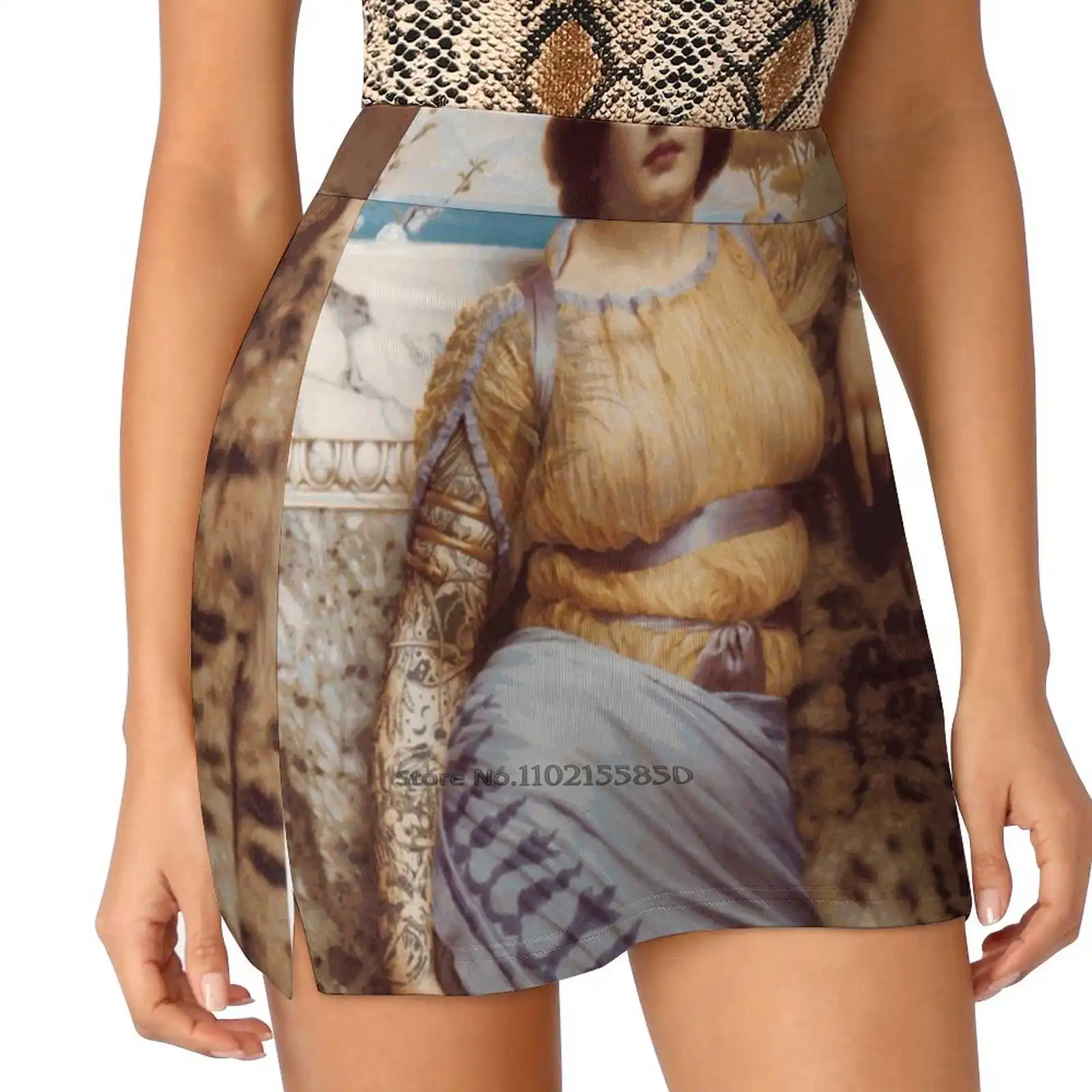 Classical Art Tattooed #1 - John William Godward Summer Women'Sshorts Skirt 2 In 1 Fitness Yoga Skirt Tennis Skirts Ionian