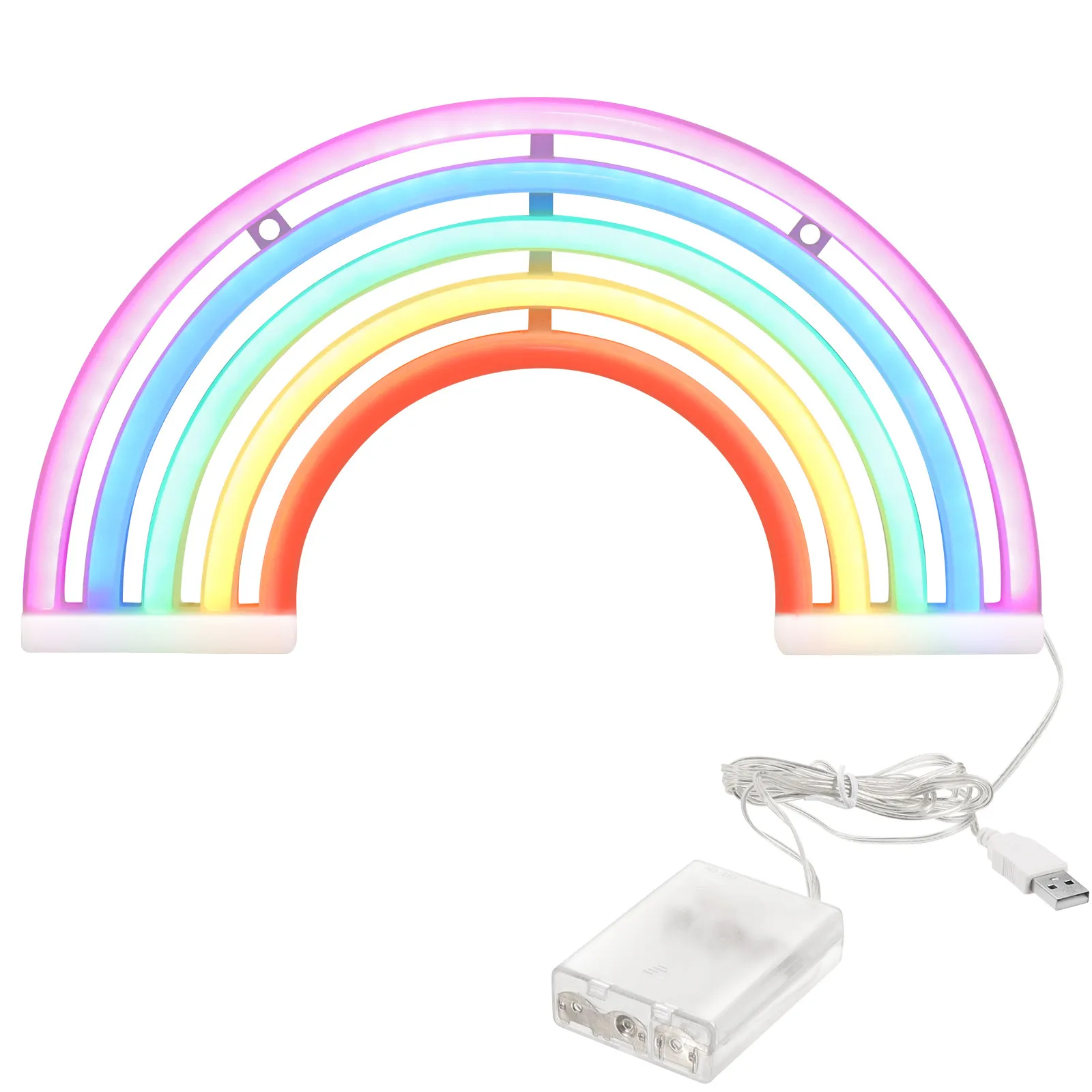 Cartoon Rainbow Table Lamp LED Night Light Bedside Bedroom Colorful Decoration Romantic Atmosphere Light for Children's Sleep
