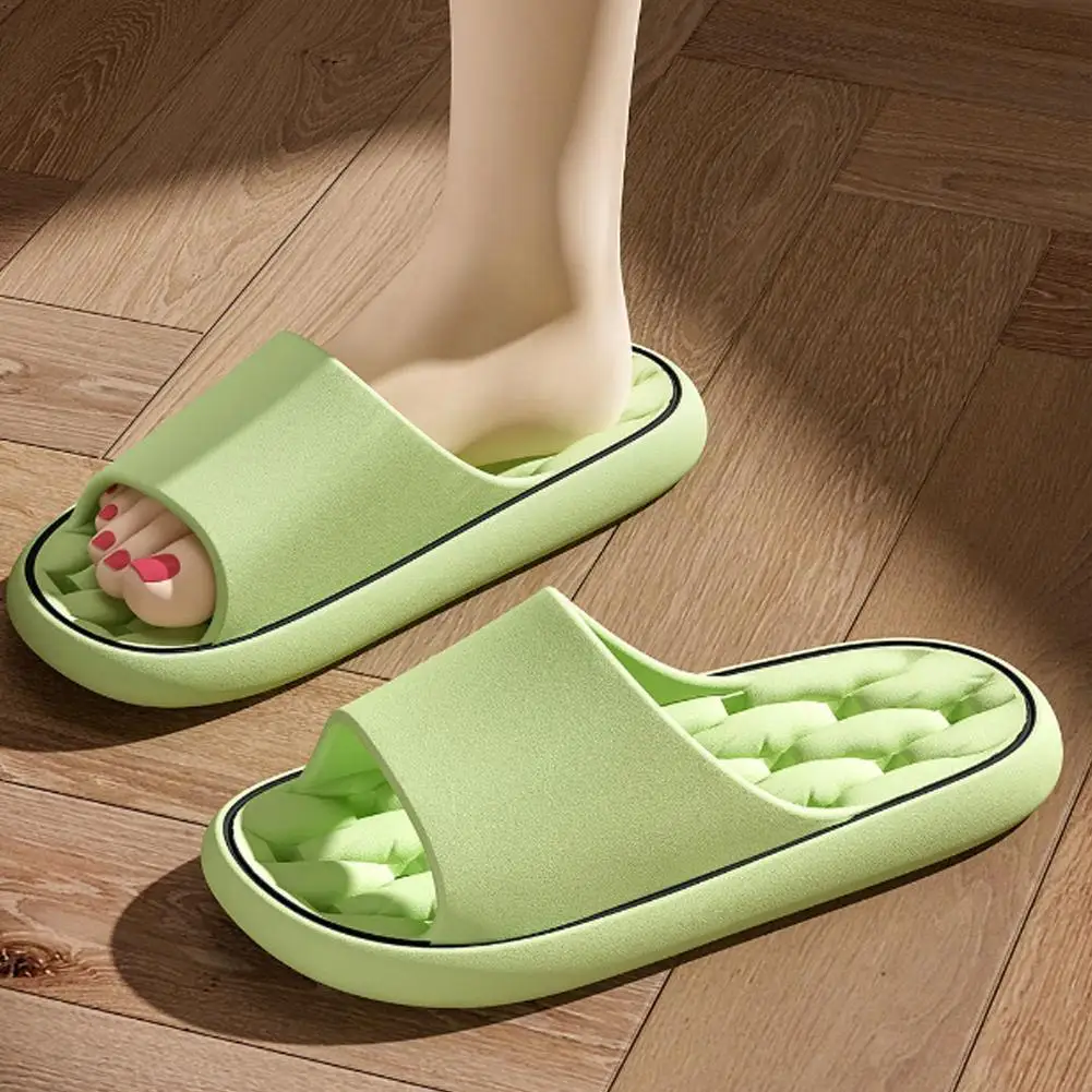 Fashionable Super Light Women's Slippers Anti-Slip EVA Elastic Shoes Colorful Sneakers In Door Bathroom Flip Flops image 3