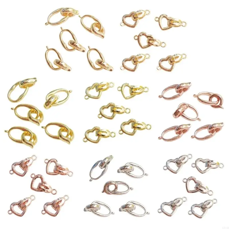 5 Pack Sweater Chain Fasteners Jewelry Accessories Oval/Heart Shaped Stylish Jewelry Component Texture