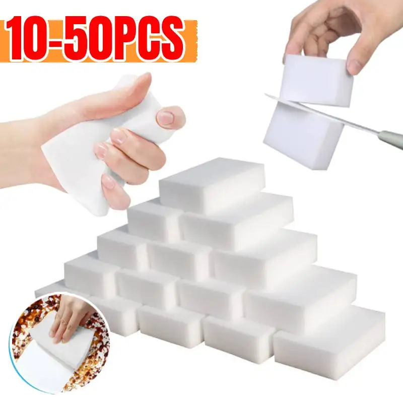 10-50PCS Melamine Sponge Magic Sponge Eraser For Kitchen Office Bathroom Melamine Home Nano Cleaner Cleaning Sponge 10x6x2cm